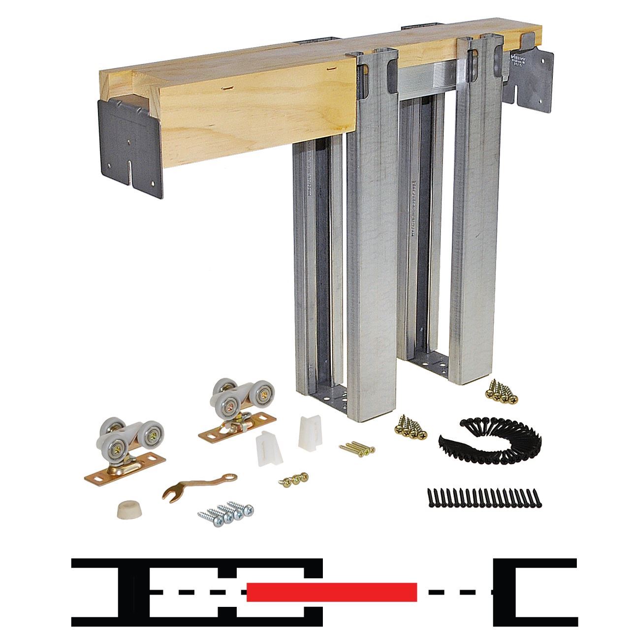 Johnson Pocket Door Hardware set for doors up 36” and openings up to 96”