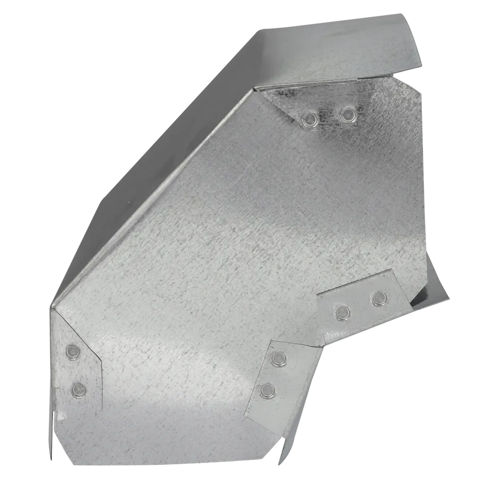 3-1/4"x10" 90 Degree Flat Duct Elbow, Galvanized
