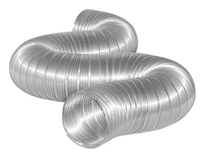 Semi-Rigid Duct, 3 in Dia, 8 ft L, Aluminum, Silver