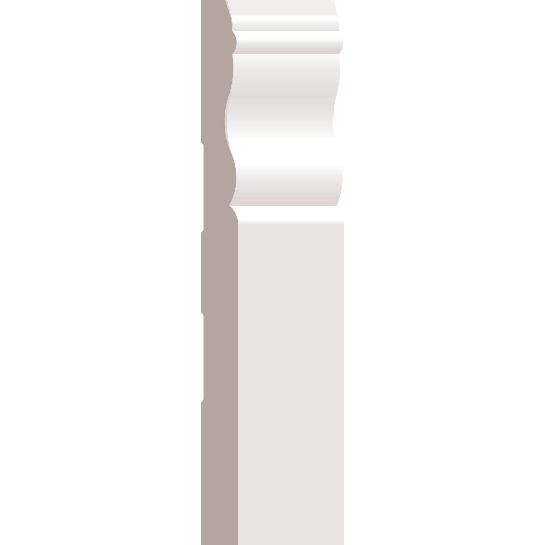7/16"x5-1/4" Finger Jointed Pine Primed Colonial Baseboard