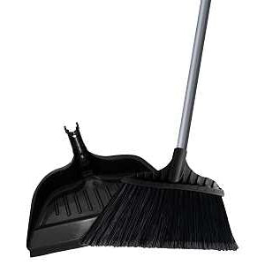 15" Angled Broom With Dust Pan