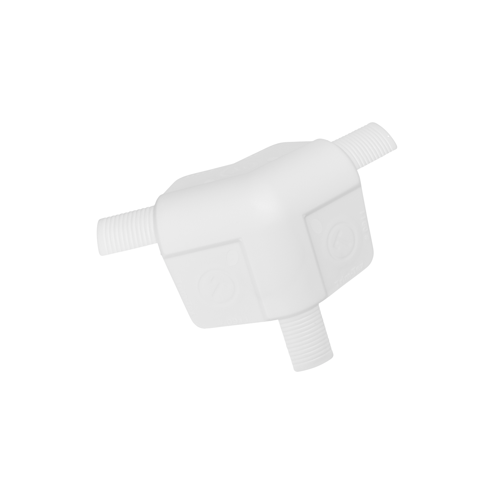 3/4” Radius Off Angle 3 Way Bullnose to Splayed Outside Moulded Corner Adapter