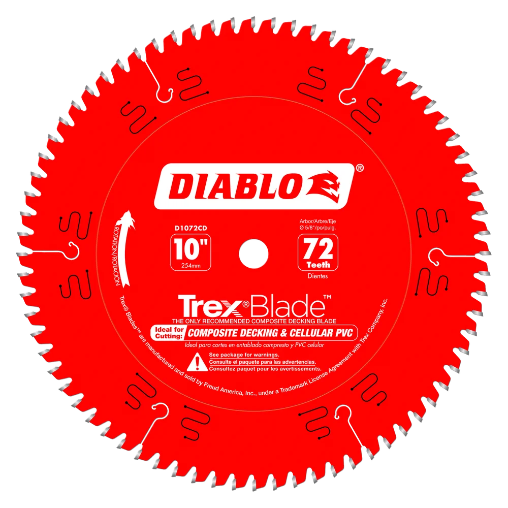 10 in. x 72 Tooth Composite Material/Plastics TrexBlade