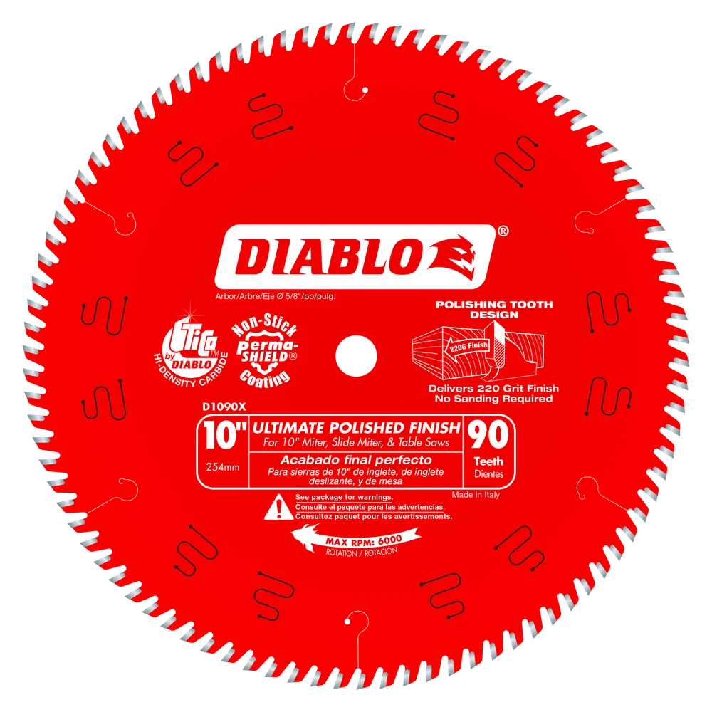 10 in. x 90 Tooth Ultimate Polished Finish Saw Blade