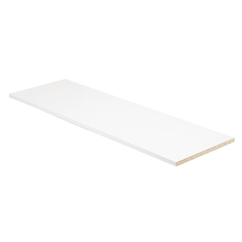 1”x12”x8’ Melamine Particle Board Shelf, White