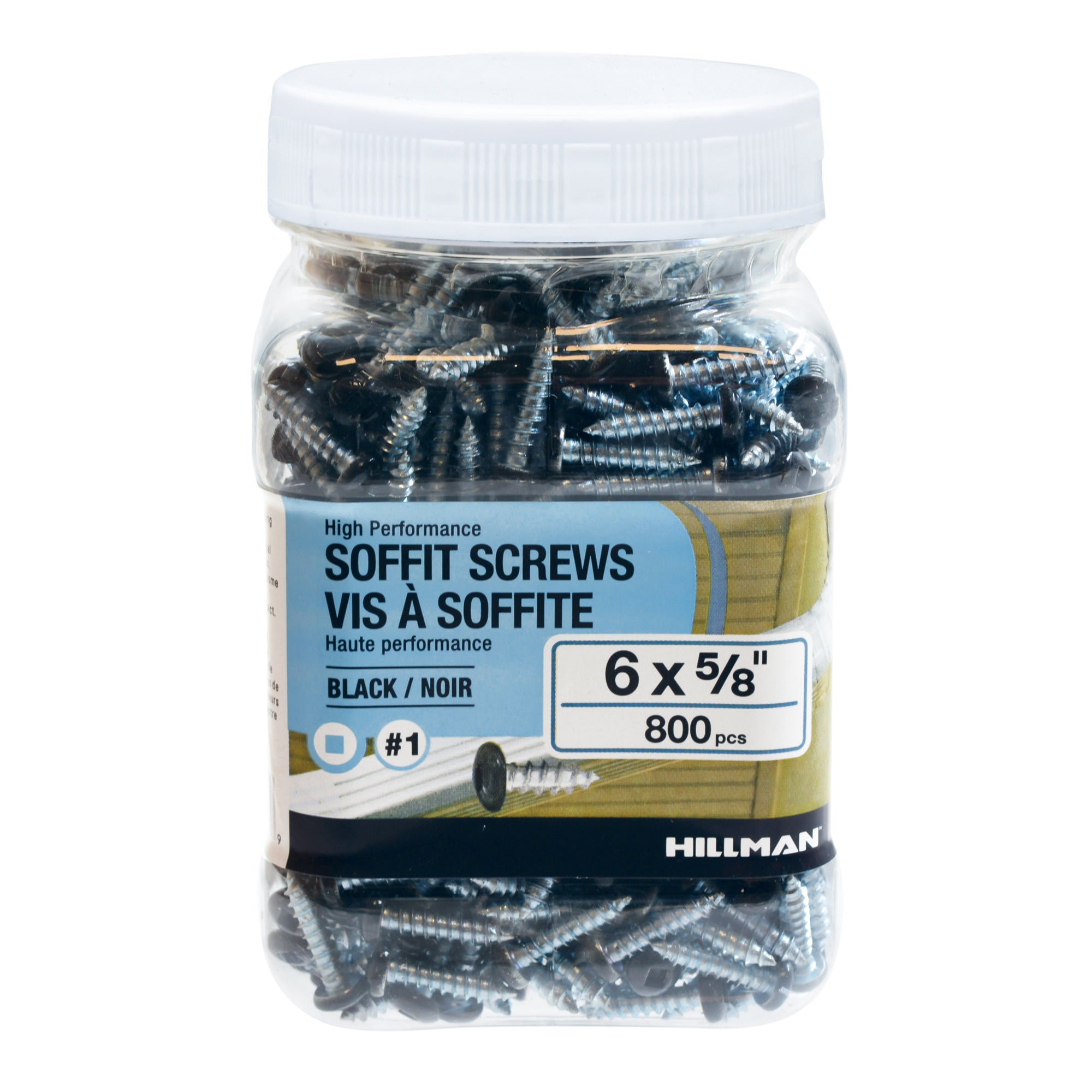 6x5/8 Panhead Soffit Screws, Painted Black (800 Pieces)