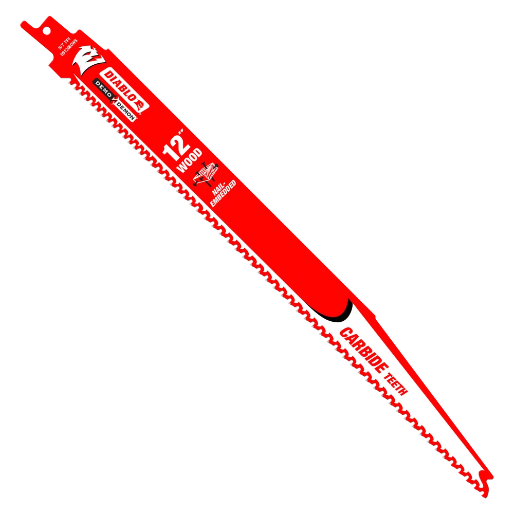 12" Demo Demon Carbide Recip Blade for Nail-Embedded Wood
