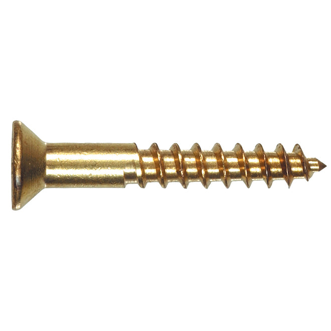 6x1 Flat Head Brass Wood Screw (40/Box)