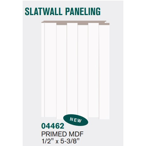 1/2" X 5-3/8" X 8' MDF Primed Paneling