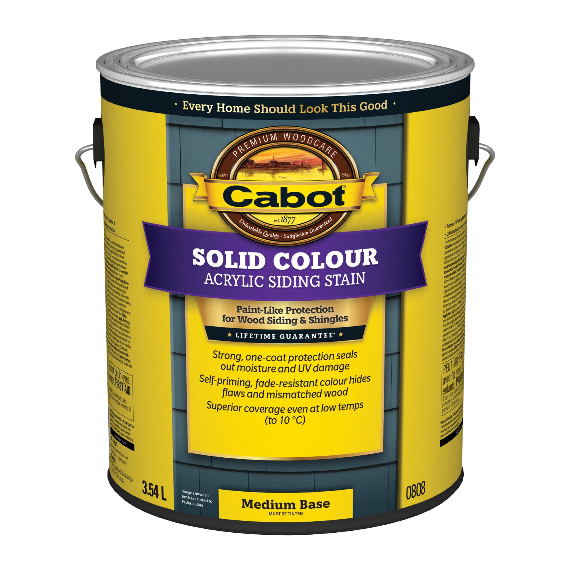 Cabot® Solid Color Acrylic Siding Stain, Medium Base, 3.78 L