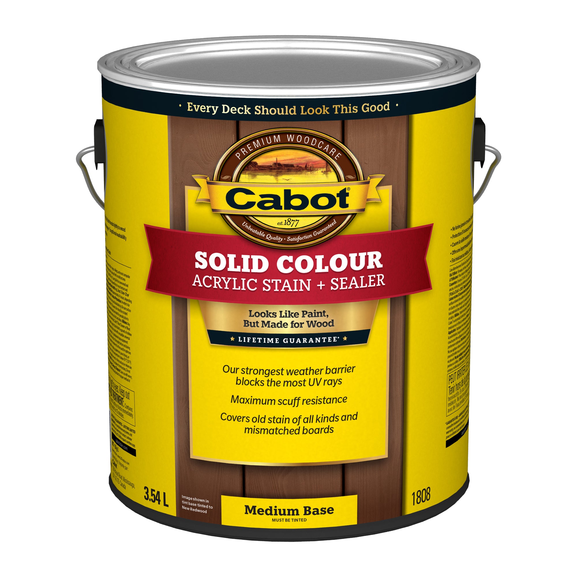 Solid Color Acrylic Stain + Sealer, Medium Base 3.78L