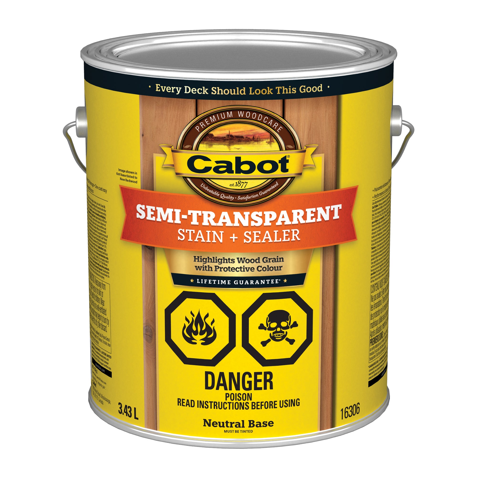 Semi-Transparent Deck & Siding Stain, Neutral Base 3.43L