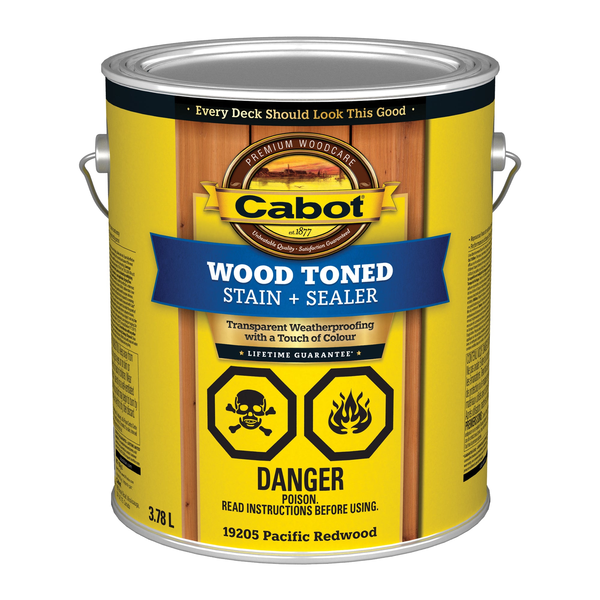 Cabot® Wood Toned Deck & Siding Stain, Redwood, 3.78 L