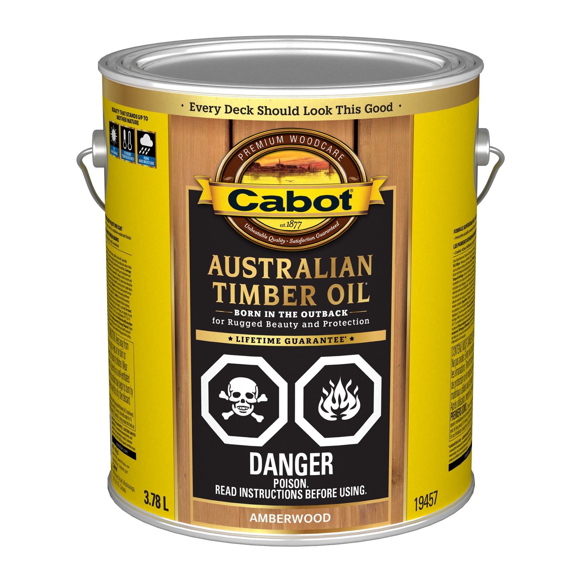 Cabot® Australian Timber Oil®, Amber Wood, 3.78 L