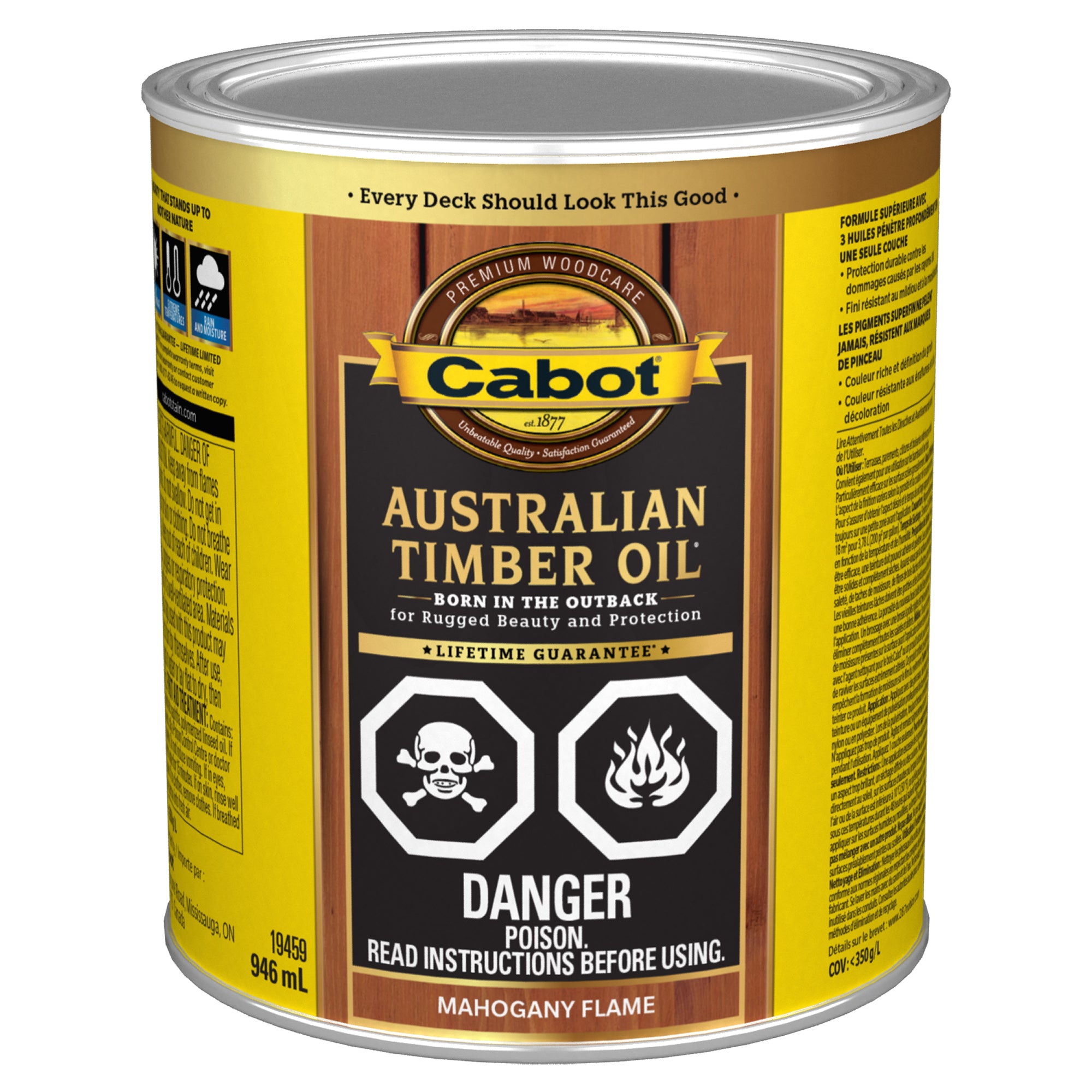 Cabot® Australian Timber Oil®, Mahogany Flame, 946 mL
