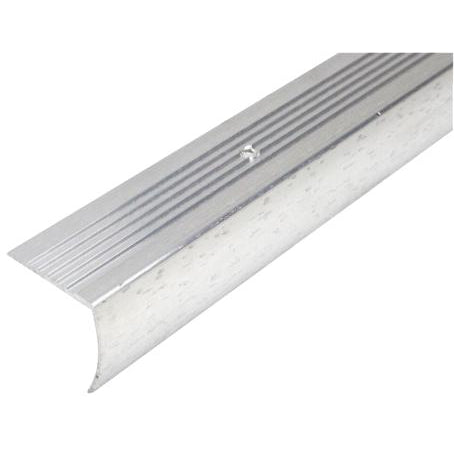 1-1/8"x3' Aluminum Drop Stair Nosing, Hammered Silver
