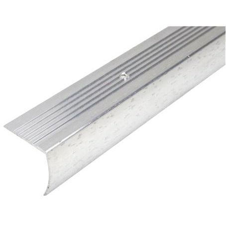 Aluminum Drop Stair Nosing - Hammered Silver (HSI) - 1-1/8 in. (28.5 mm) x 6 ft. (1.8 m)