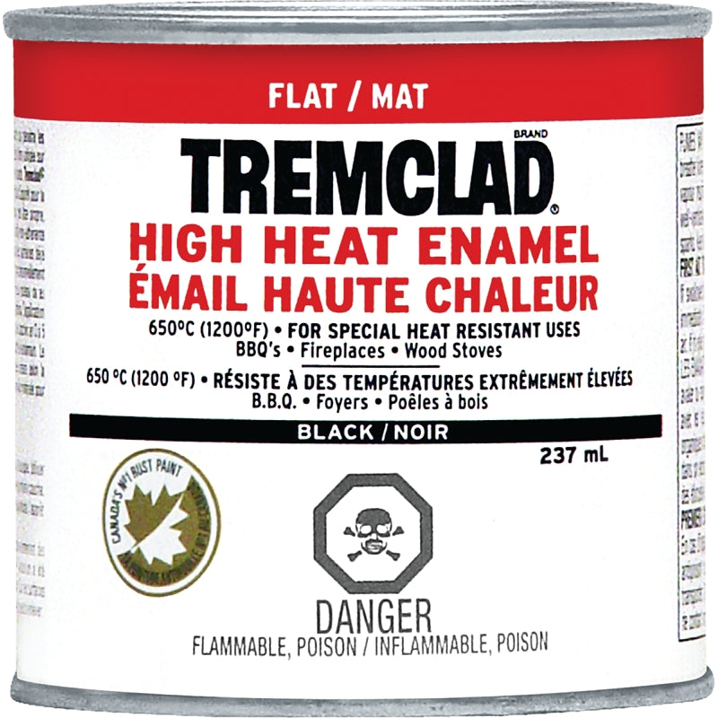 237mL Tremclad High Heat Enamel, Flat Black