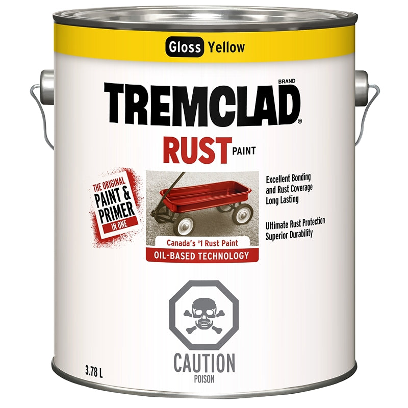 3.78L Tremclad Rust Paint, Gloss Yellow