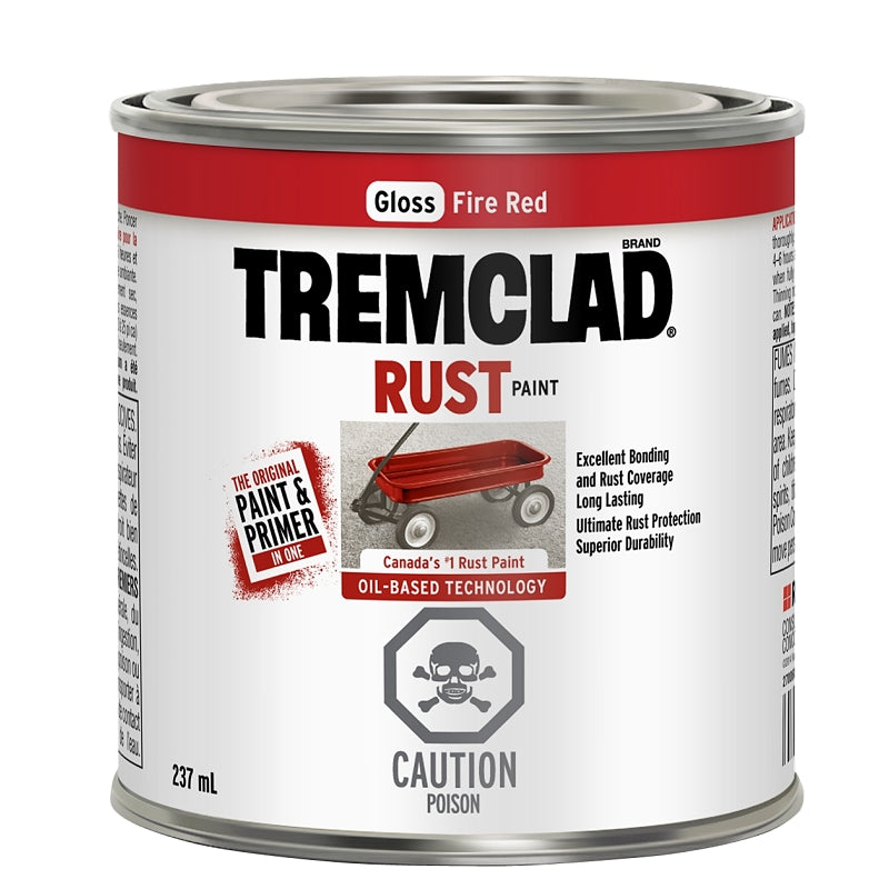 237mL Tremclad Rust Paint, Gloss Fire Red