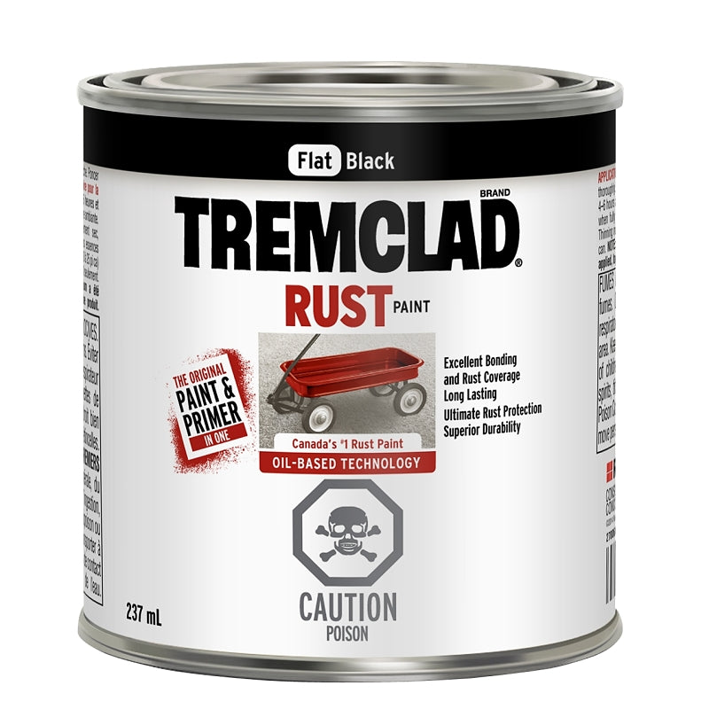 237mL Tremclad Rust Paint, Flat Black