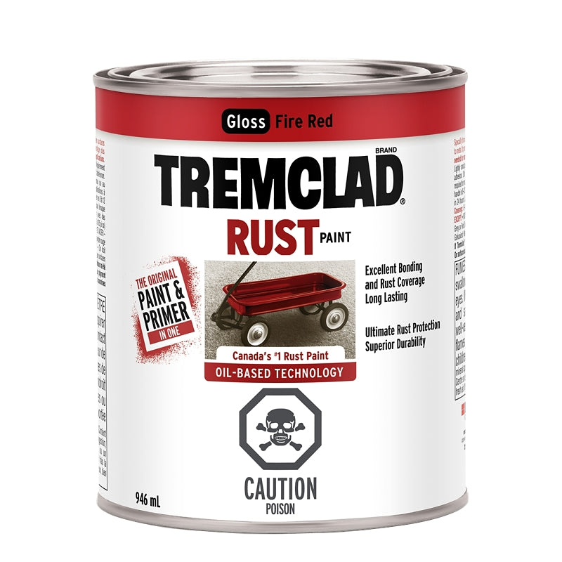Rust Paint Interior/Exterior, Gloss Fire Red 946ML