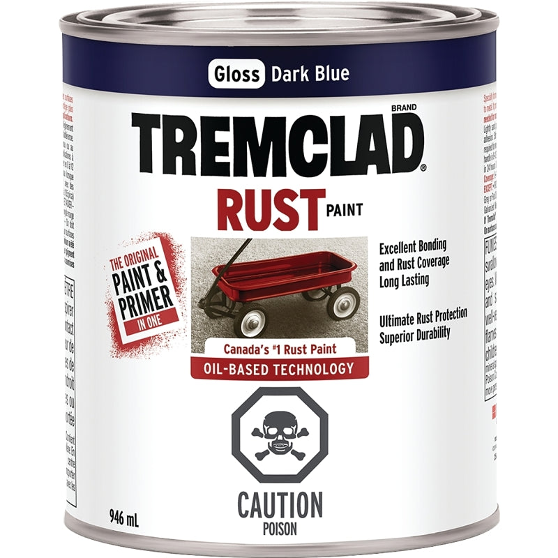 946mL Tremclad Rust Paint, Gloss Dark Blue