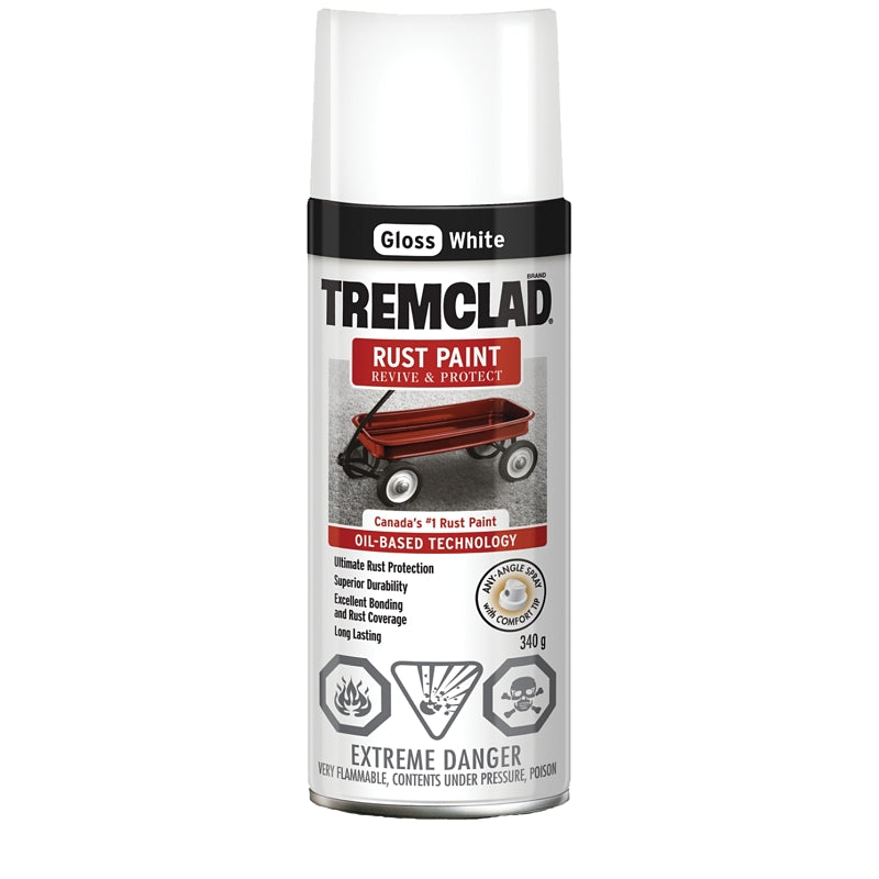 Rust Paint Spray Int/Extr, Gloss White