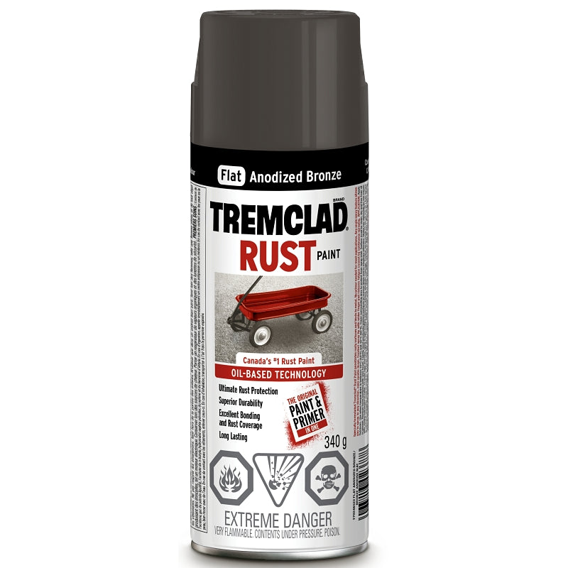 340g Tremclad Rust Paint Spray Can, Flat Anodized Bronze