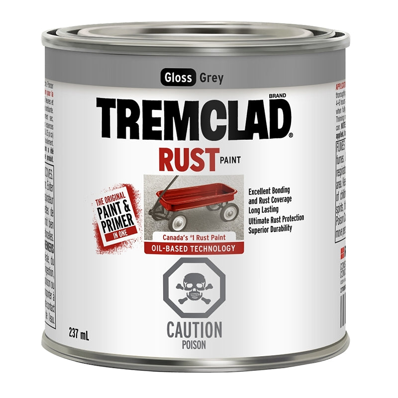 237mL Tremclad Rust Paint, Gloss Grey