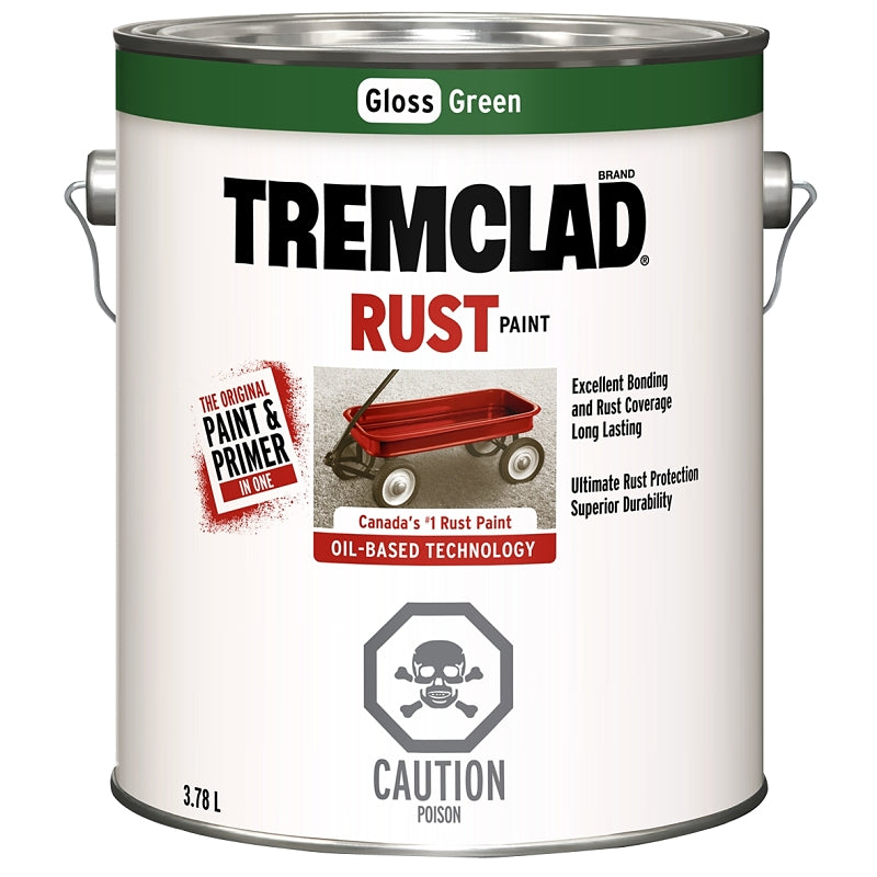 3.78L Tremclad Rust Paint, Gloss Green
