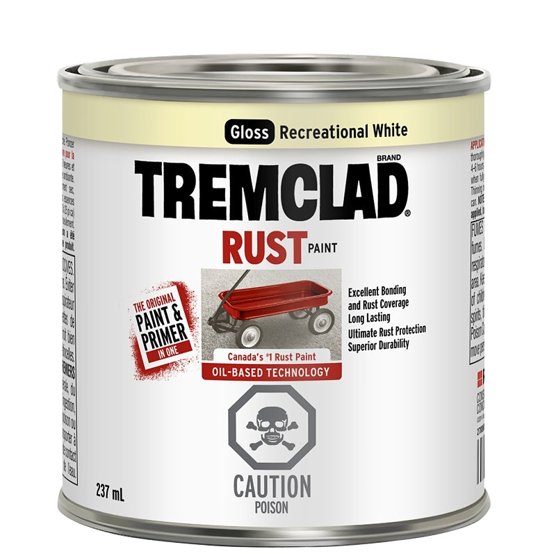 237mL Tremclad Rust Paint, Gloss Recreational White