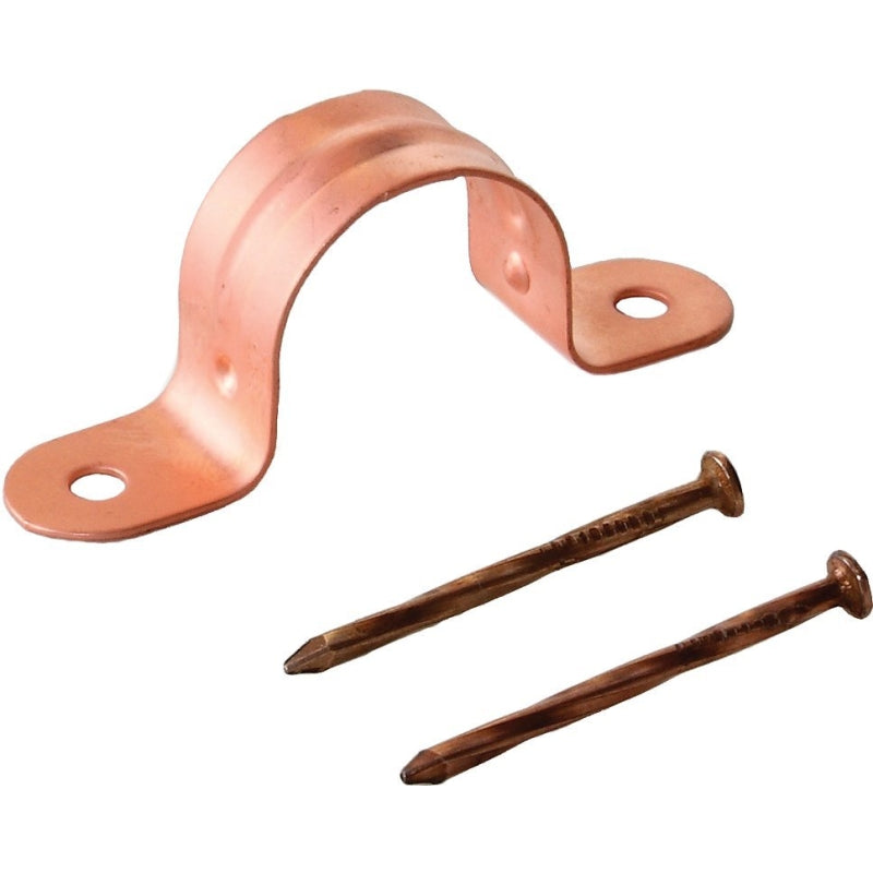 Tube Clamp, 3/4 in Opening, Copper, For: 1/2 in or 3/4 in Pipe Dahl 9125