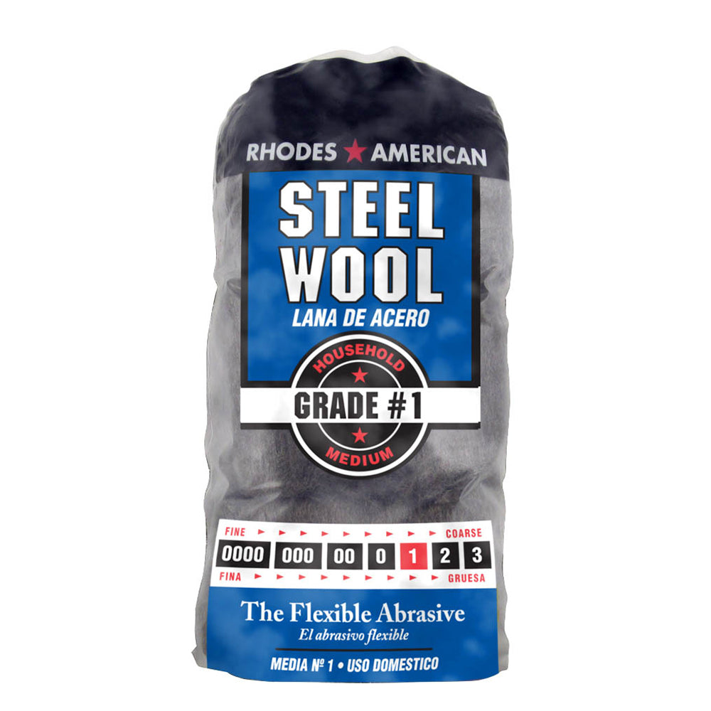 Rhodes American 10121156 Grade 1 Medium Steel Wool Pad 12Pk