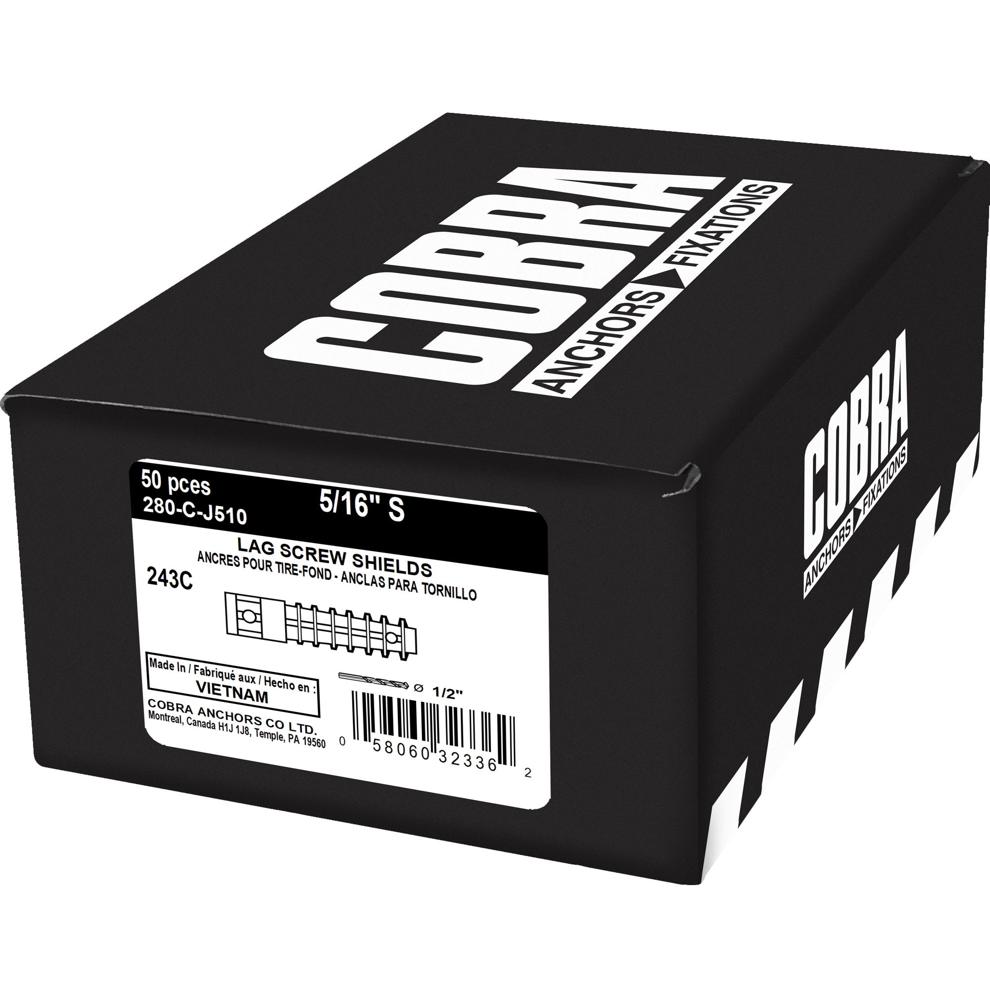 5/16" Short Lag Screw Shield