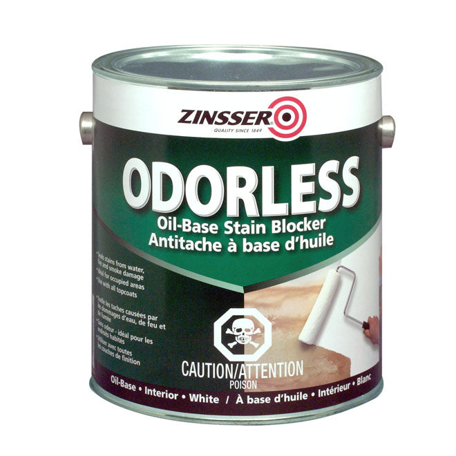 Zinsser Odorless Oil-Based Interior Stain Blocking All-Purpose Primer in White, 3.78L