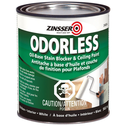 ZINSSER Odourless Oil-Based Primer & Sealer, White 946 ML