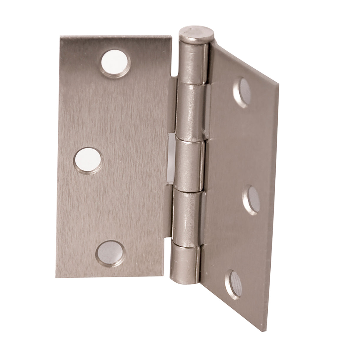3-1/2"x3-1/2" Plain Bearing Residential Butt Hinge, Satin Nickel
