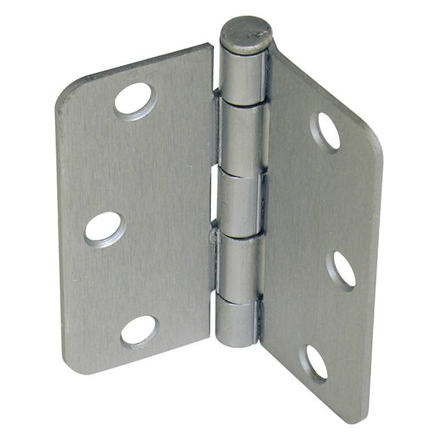 3"x3" Plain Bearing Residential Butt Hinge, Satin Nickel