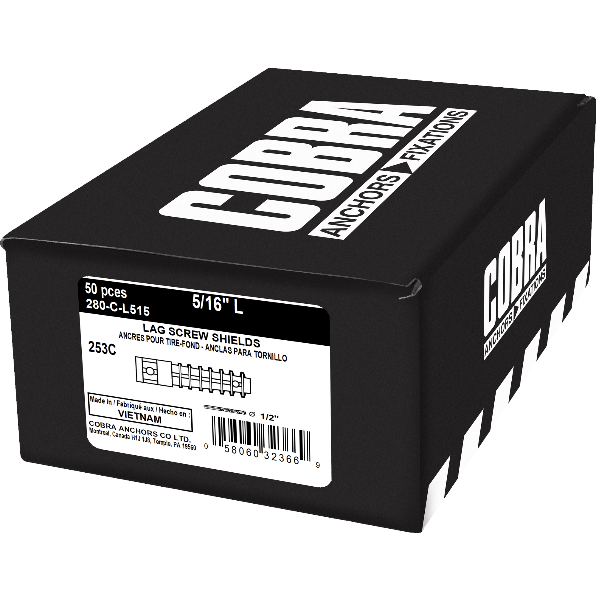 5/16" Long Lag Screw Shield