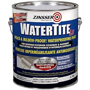 Zinsser Watertite LX Mold & Mildew Proof Waterproof Latex Paint, Bright White 3.78L