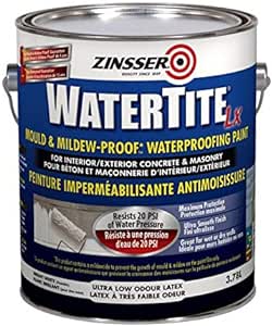 Zinsser Watertite LX Mold & Mildew Proof Waterproof Latex Paint in Bright White, 3.78L