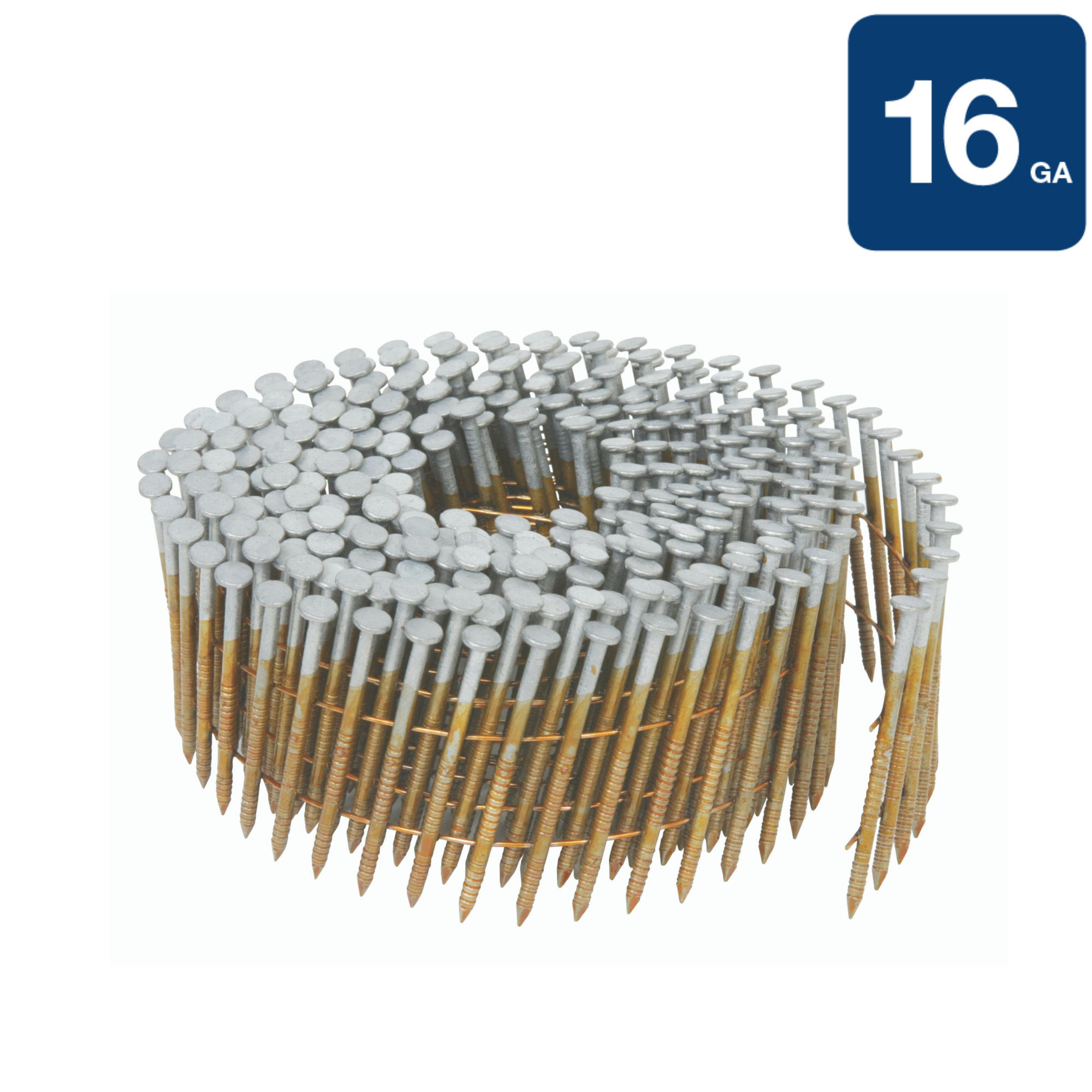 2"x.099" Ring Shank Full Round Head Hot Dipped Galvanized Wire Coil 15° Framing Nail