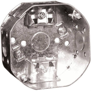Octagonal Box, 4 in OAW, 1-1/2 in OAD, 3-Knockout, Metal Housing Material