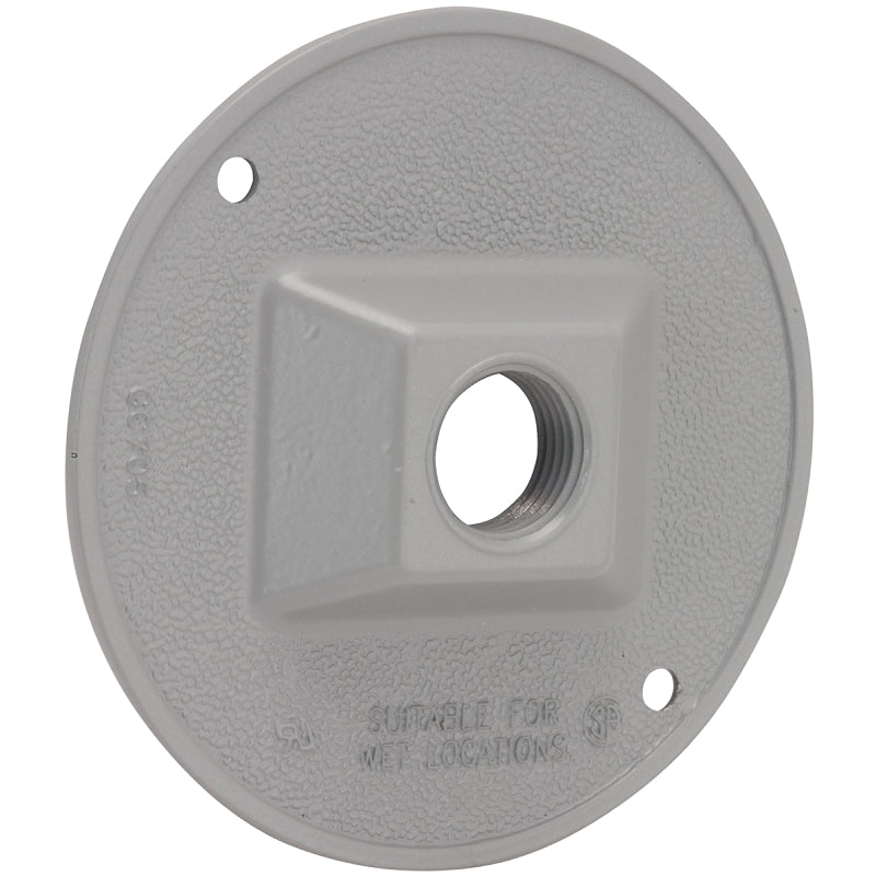 4-1/8" Round Metal Cluster Cover, Powder-Coated Grey