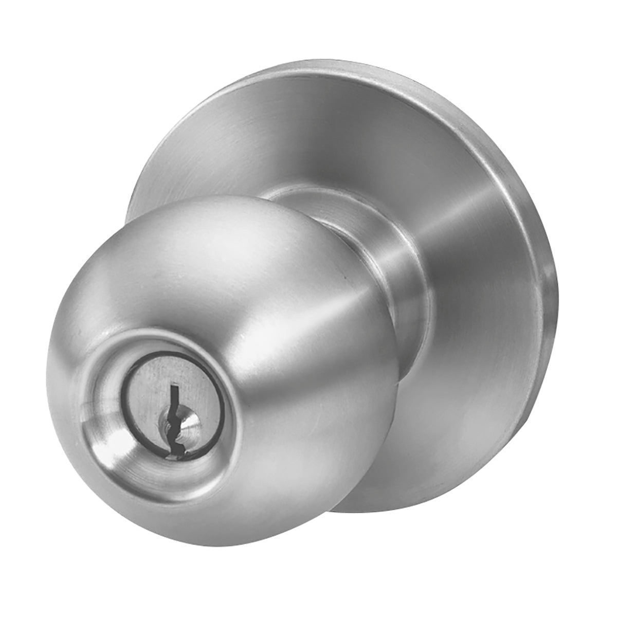 York Commercial Storeroom Knob, Satin Stainless Steel