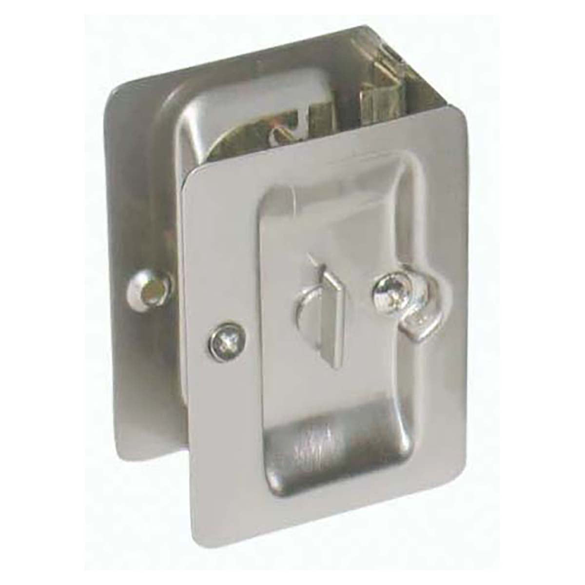 Sliding Door Privacy Lock, Satin Nickel