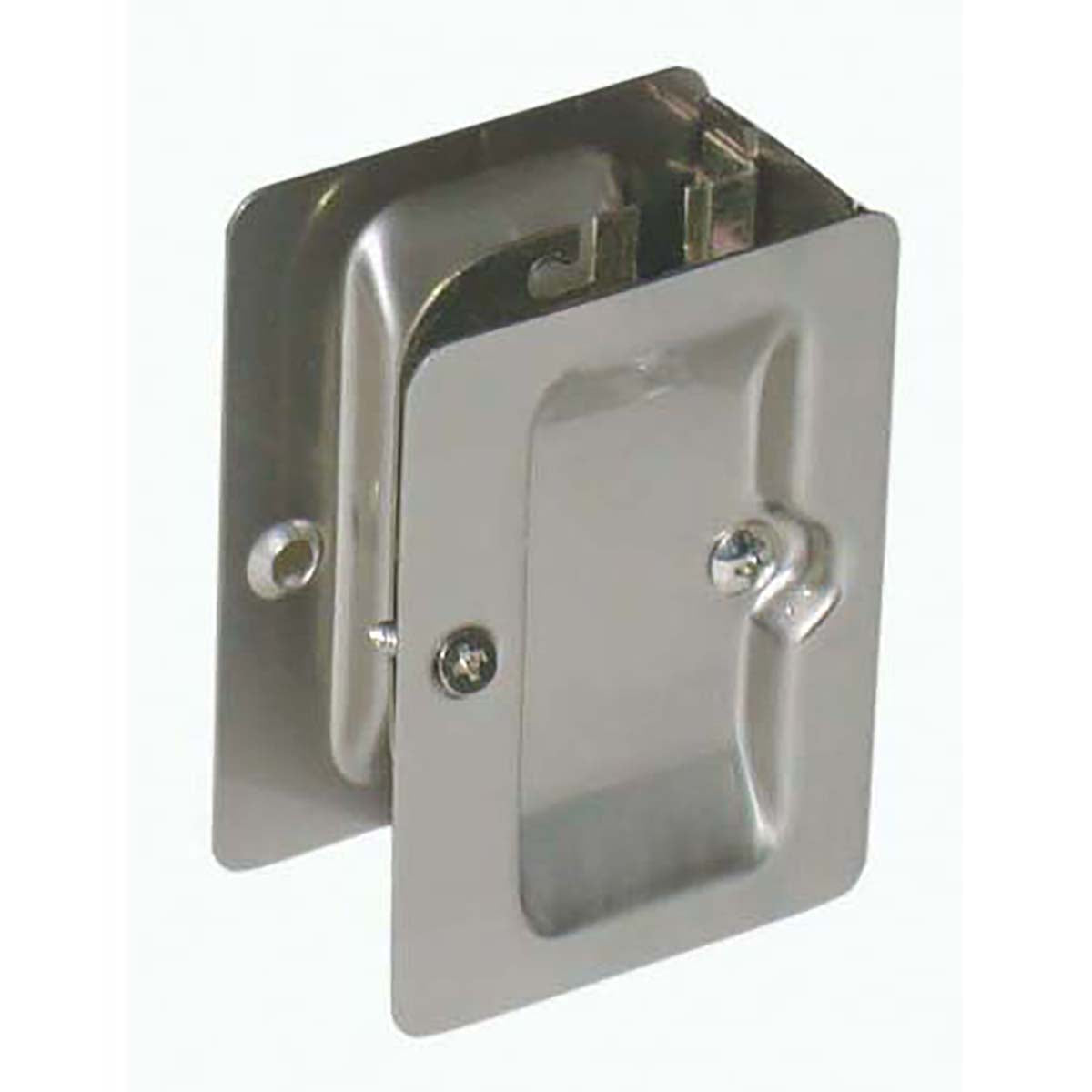 Sliding Door Passage Lock, Satin Nickel