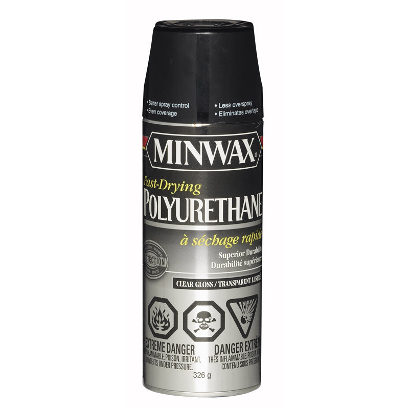 Minwax® Super Fast-Drying Polyurethane, Gloss, Aerosol, Clear, 326 g