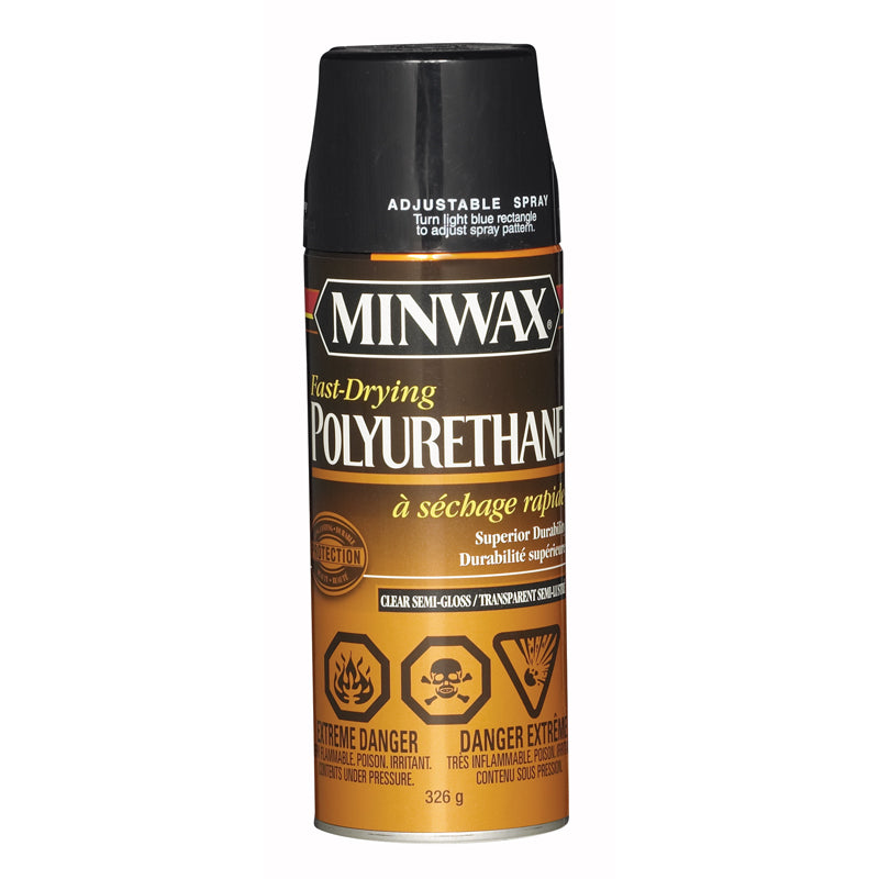 Minwax® Super Fast-Drying Polyurethane, Semi Gloss, Aerosol, Clear, 326 g